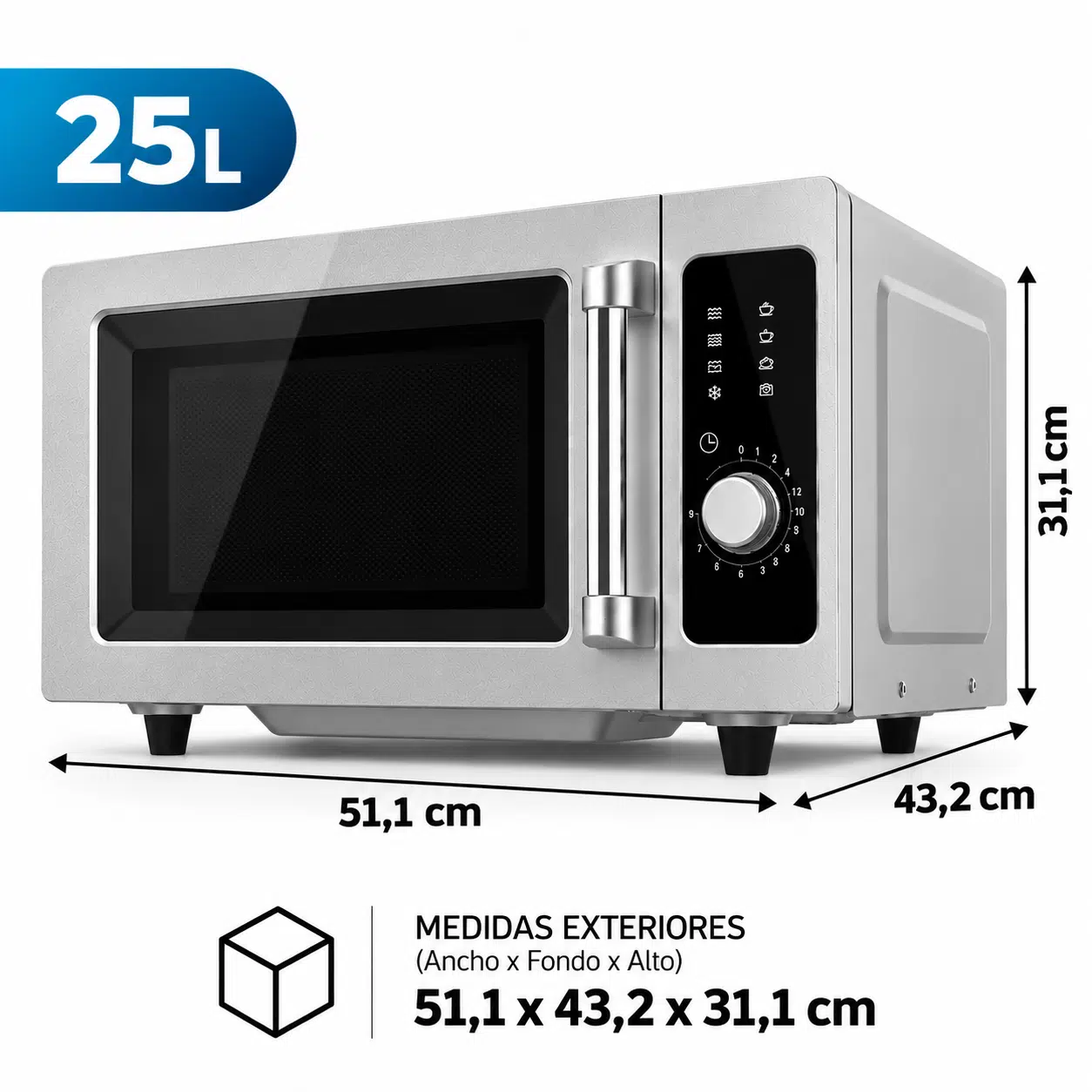 Microondas comercial Cecotec FlatPro 2500 - Imagen 12
