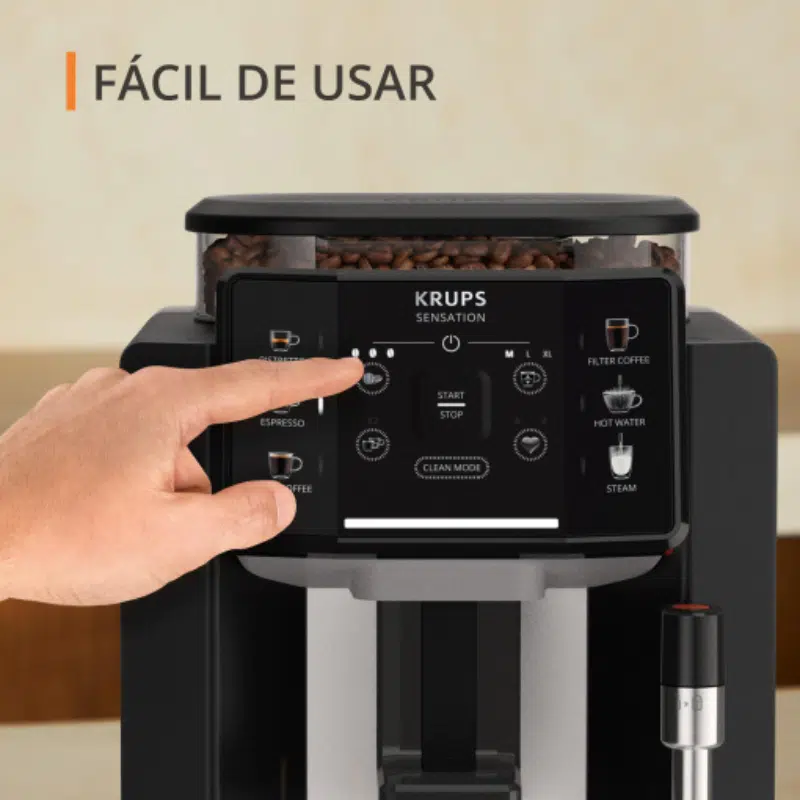 Cafetera Expresso Superautomática KRUPS Sensation Nube Negra - Imagen 5