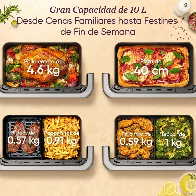 Freidora de aire COSORI Dual Blaze TwinFry 10L Air Fryer - Imagen 4