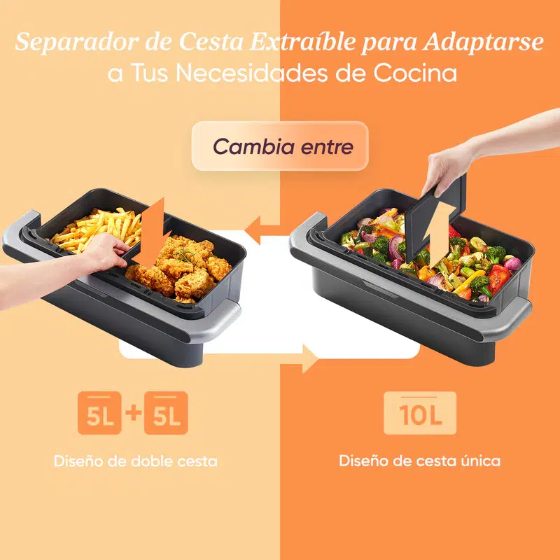 Freidora de aire COSORI Dual Blaze TwinFry 10L Air Fryer - Imagen 5