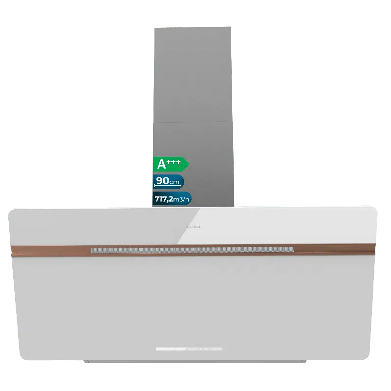 Campana Extractora Decorativa de 90cm Cecotec Bolero Flux DT 907500 Matt White A+++