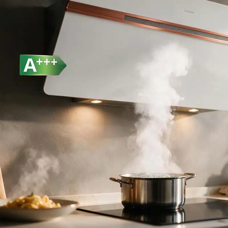 Campana Extractora Decorativa de 90cm Cecotec Bolero Flux DT 907500 Matt White A+++ - Imagen 13