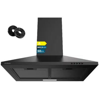 Campana Extractora Piramidal 60cm Cecotec Bolero Flux PM 604000 Black A