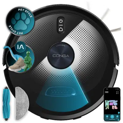 Robot aspirador con IA y navegación láser Cecotec Conga M90 Dark