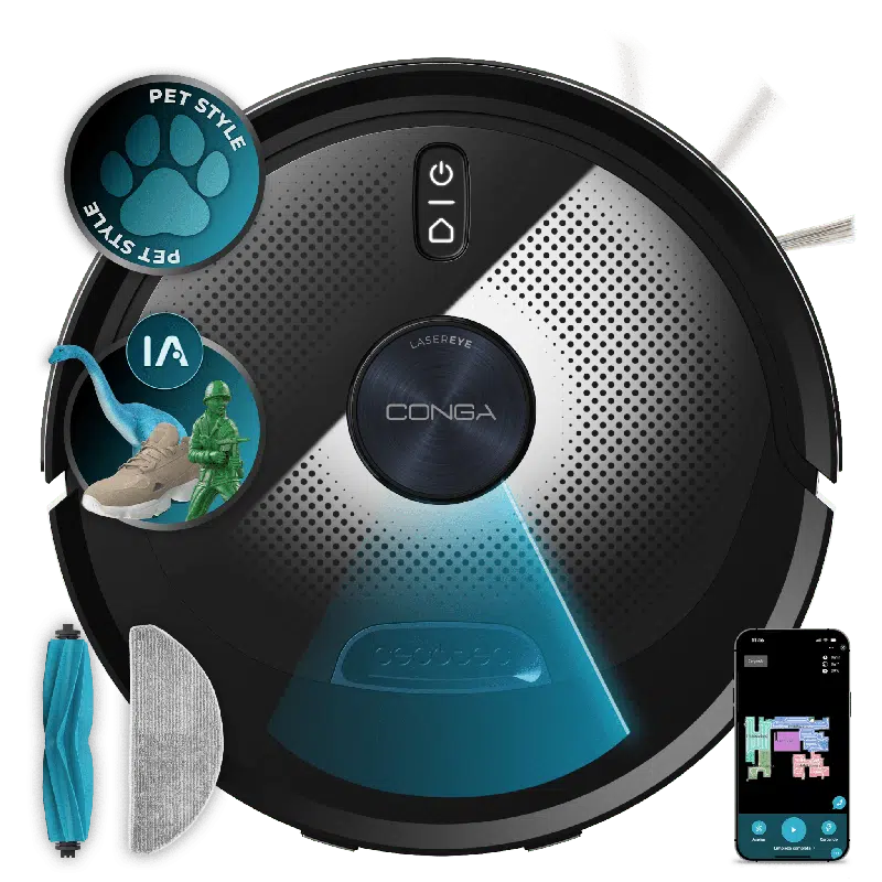 Robot aspirador con IA y navegación láser Cecotec Conga M90 Dark