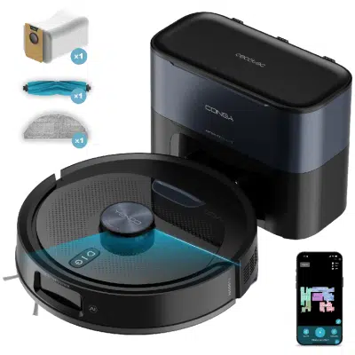 Robot aspirador con base de autovaciado Cecotec Conga Y90 Dark