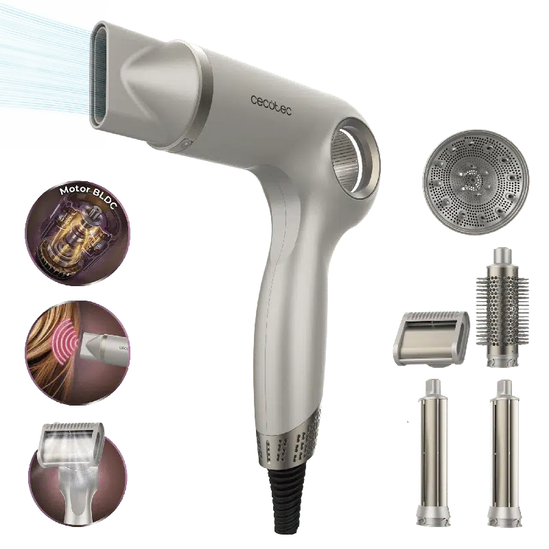 Secador Brushless Cecotec DryGlam Waves Sensor 6in1